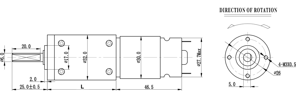 MLM32 DC Permanent Magnet PMDC Planetary Gearmotor