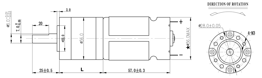 2021 MLM36 DC Permanent Magnet PMDC Planetary Gearmotor